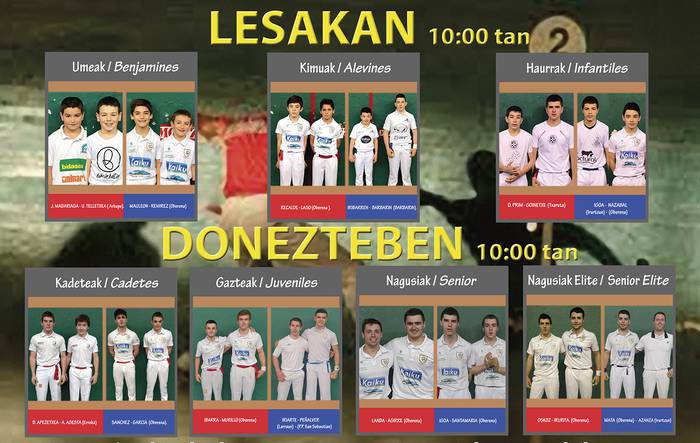 Malerrekako XIX. pilota txapelketako finalak larunbatean jokatuko dituzte Donezteben eta Lesakan