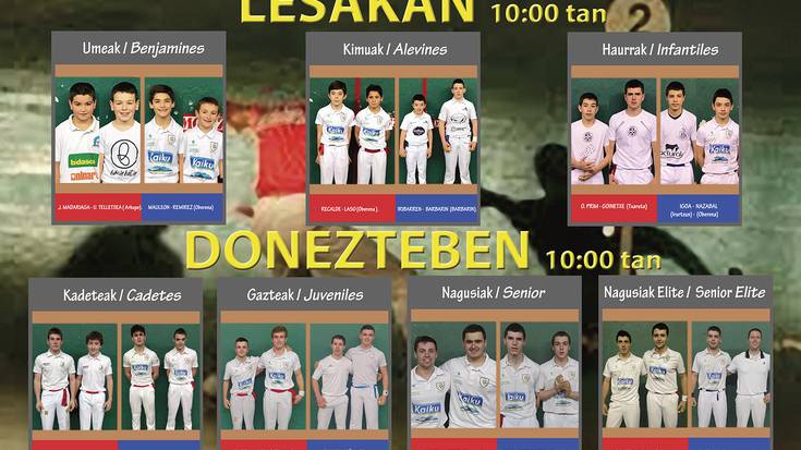 Malerrekako XIX. pilota txapelketako finalak larunbatean jokatuko dituzte Donezteben eta Lesakan