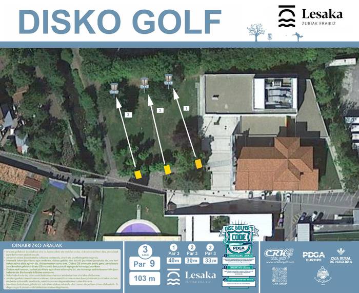 Beran eta Lesakan ere hiru saskiko disko golf zelaiak prestatu dituzte