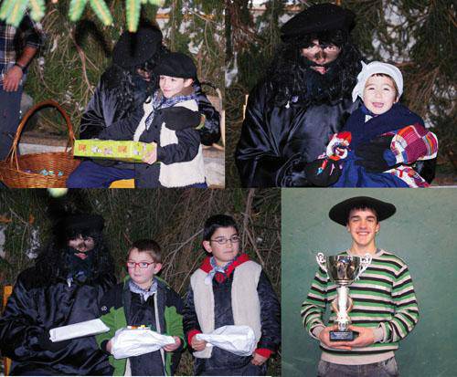 Opariz betetako gurdia hustu ondotik agurtu dugu Olentzero