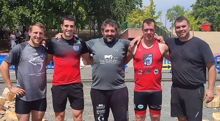 Unai Bertiz sunbildarra gailendu da sanferminetako giza proba erakustaldian