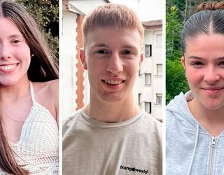 Unibertsitatera sartzeko probari buruz Amazabal institutuko Naroa Olano, Anartz Lujanbio eta Eunate Belauntzaranekin