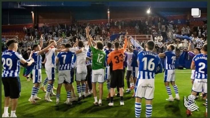 Errealeko bigarren taldea bigarren mailara igotzeko gol erabakigarria Karrikaburuk egin du