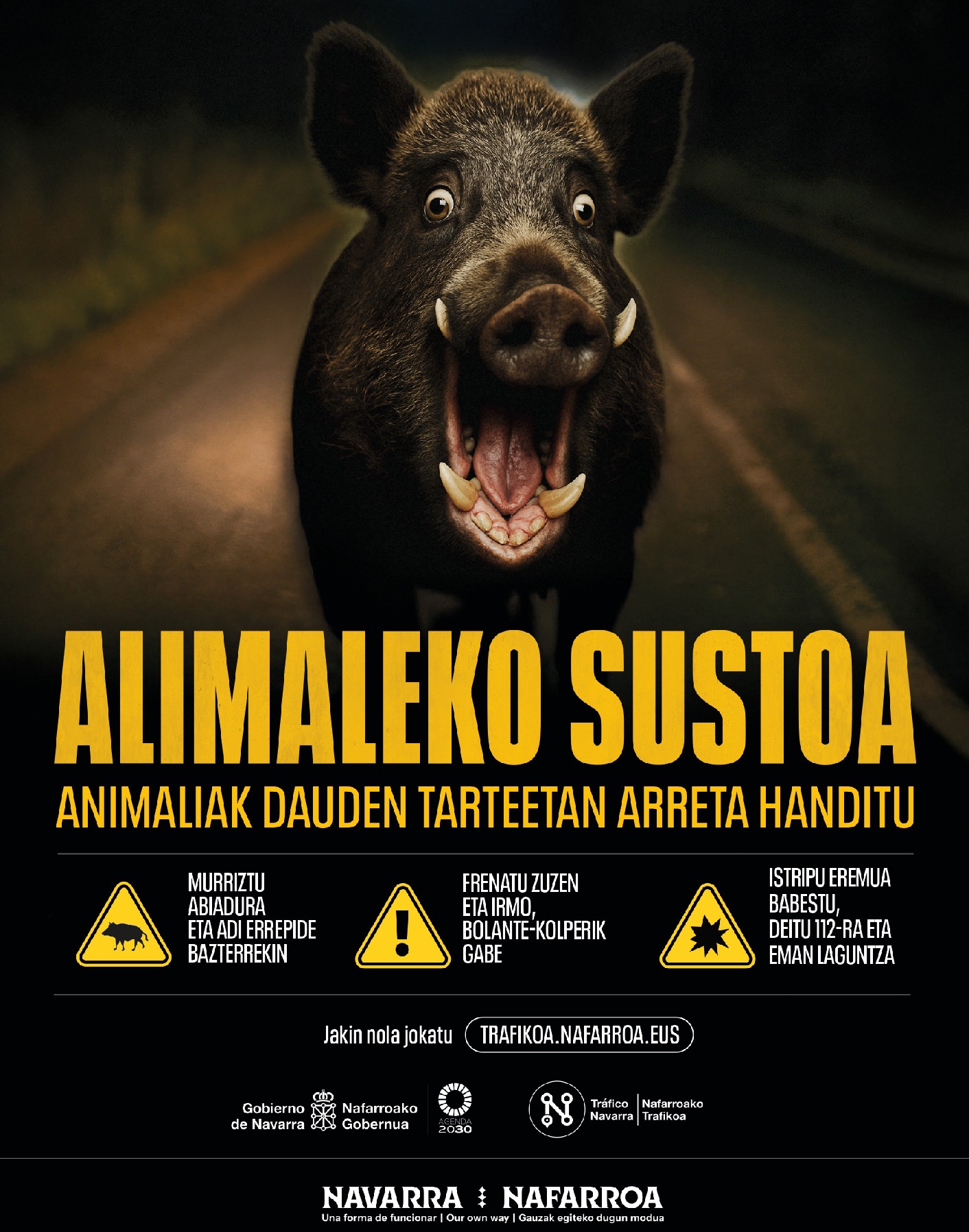 ‘Alimaleko sustoa’ kanpaina abian jarri dute faunarekiko istripuak murrizteko