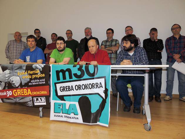 Grebarekin bat egiteko deitu dute ELA, LAB eta EHNEk