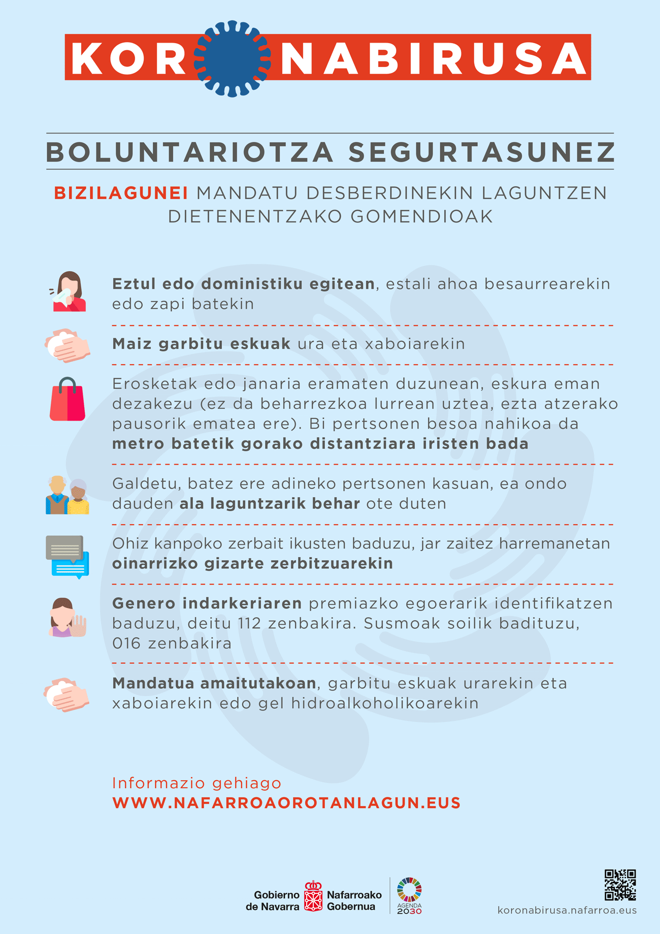 Bizilagunak segurtasunez laguntzeko gomendioak